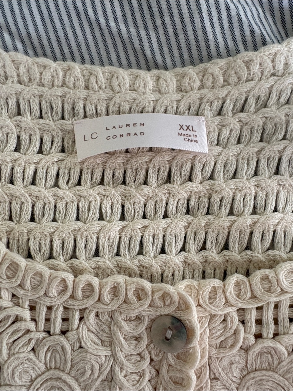 LC Lauren Conrad Cream Crochet Floral Tank - Picture 3 of 4